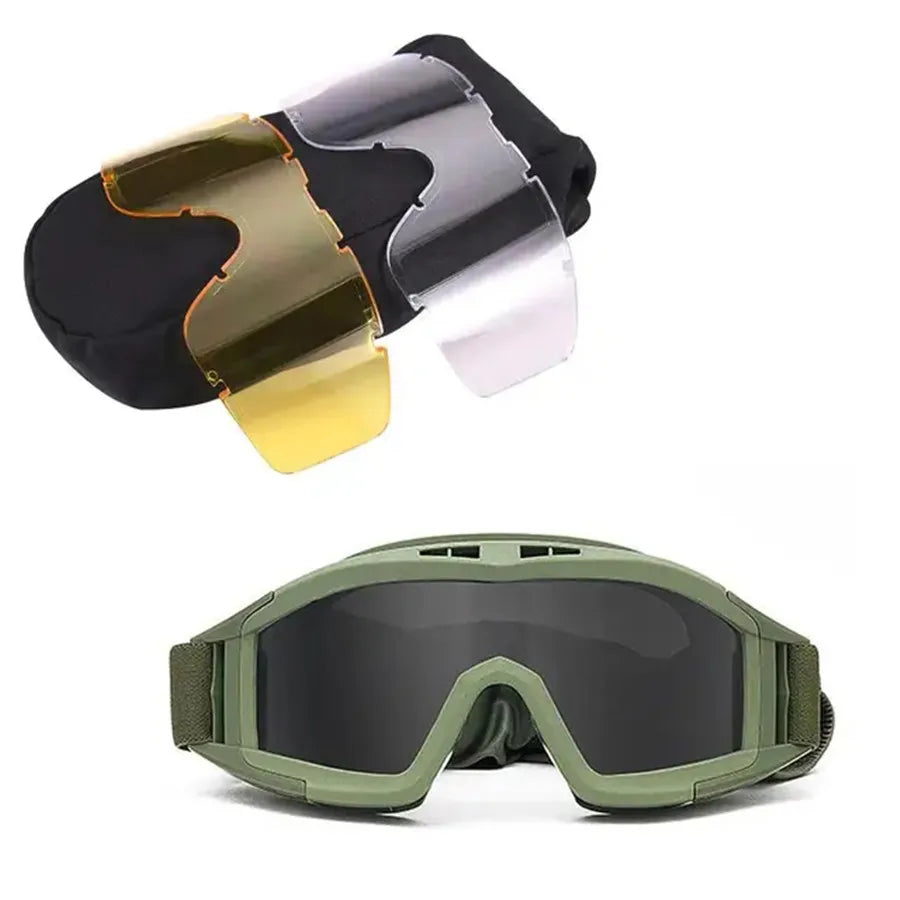 Tactical Anti-Impact Safety Goggles - Explosion Proof Protection for Airsoft, Paintball, Hunting & Mountaineering