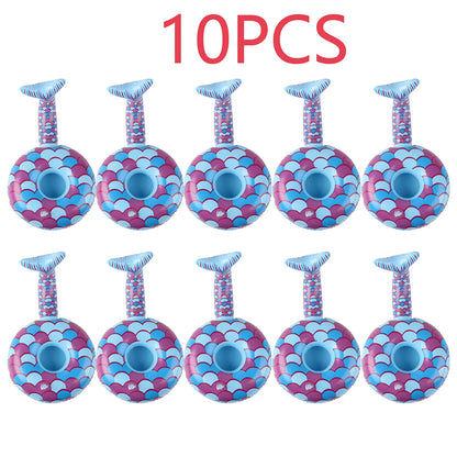 Inflatable Cup Holder Set - 5/10PCS Swimming Pool Drink Holders, Floating Beverage Coasters for Summer Pool Parties