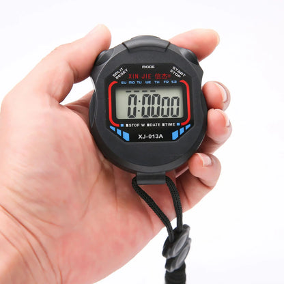 Professional Waterproof Digital LCD Sports Stopwatch Timer with Lanyard