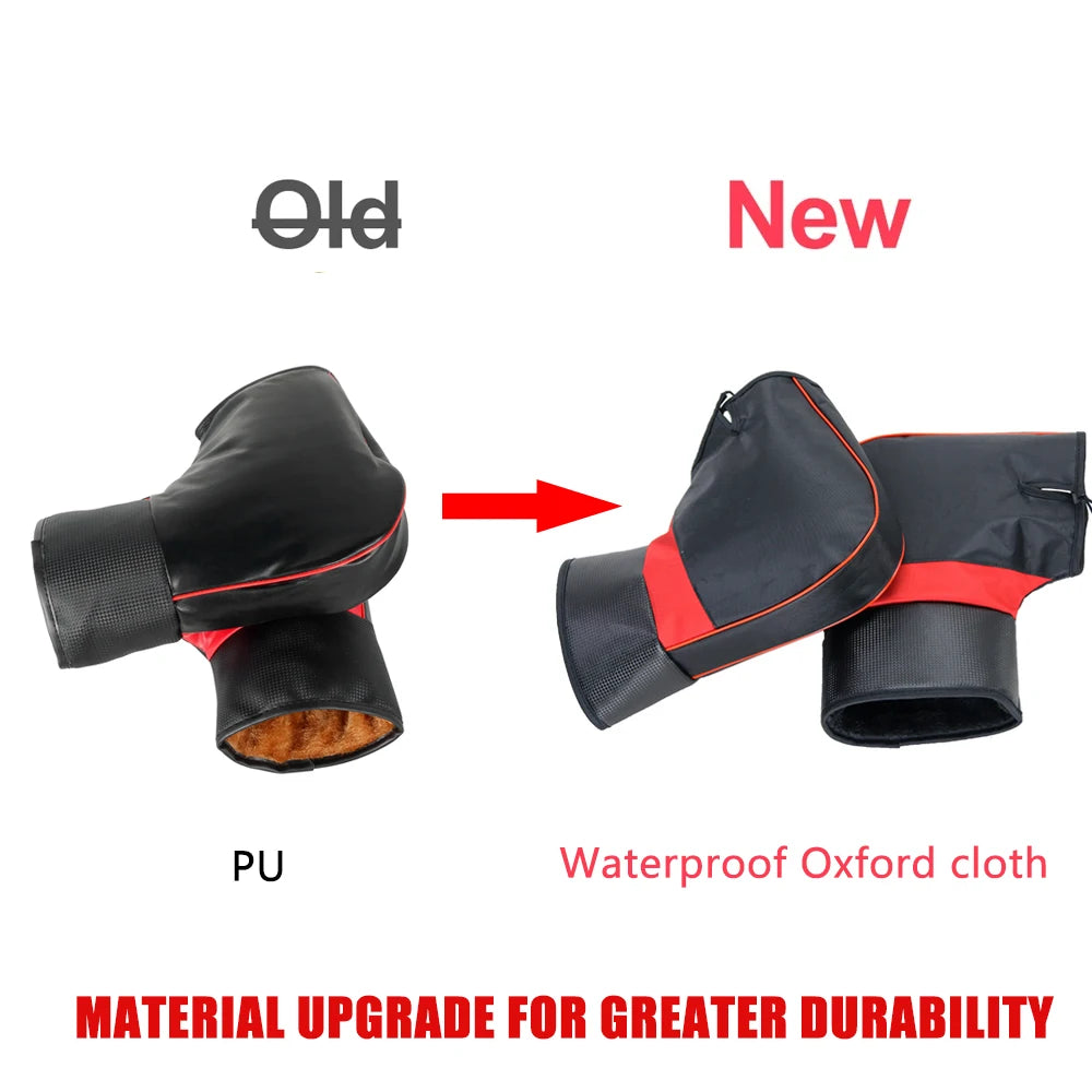 Motorcycle Handlebar Muffs - Thick Warm Rainproof Winter Gloves for Scooter & Motorcycle (1 Pair)