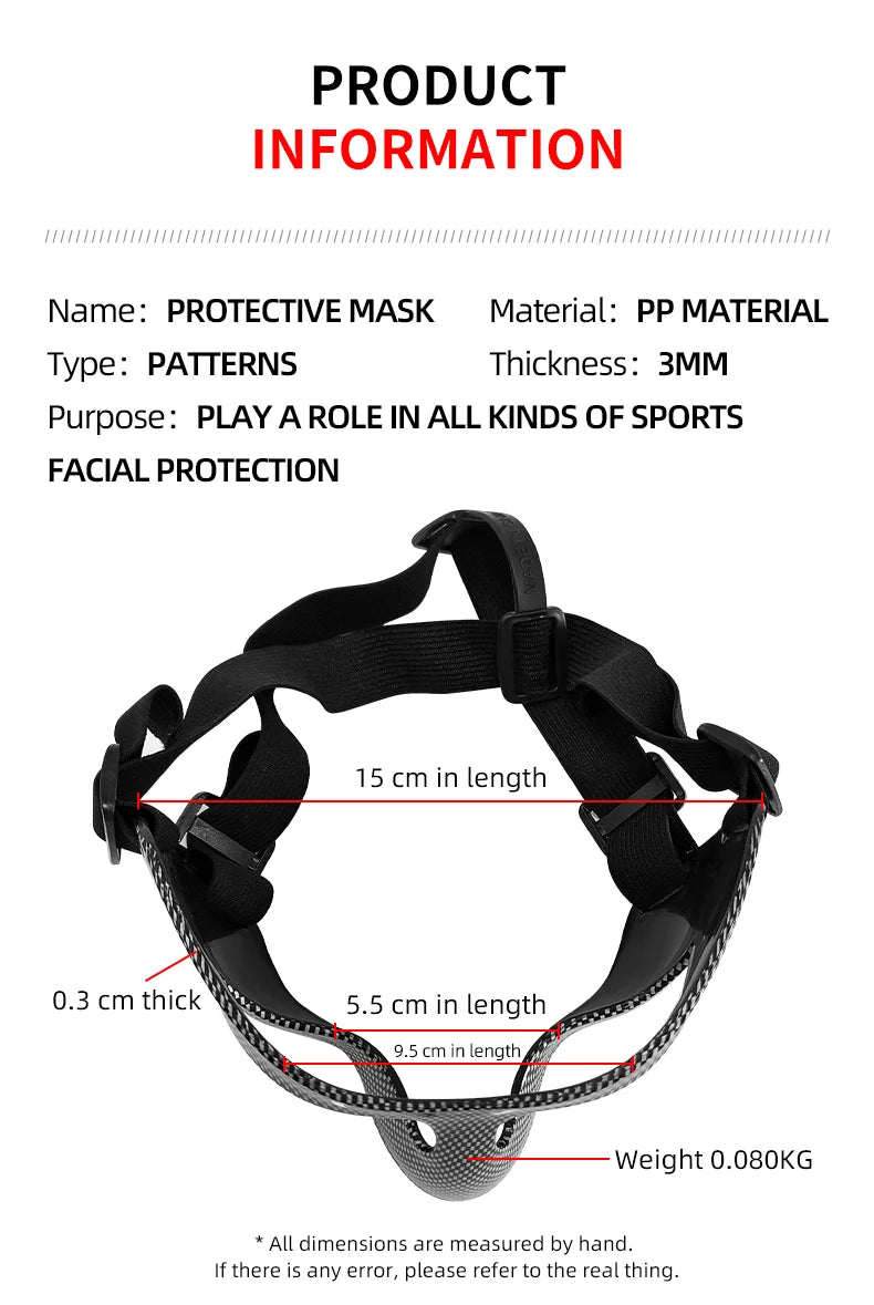 Basketball Face Guard - Protective Nose Shield Mask for Sports Injuries