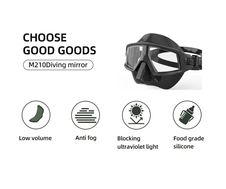 Professional Scuba Diving Mask Set HD Anti-Fog Lens UV Protection Adjustable Snorkeling Swimming Goggles for Adult Divers