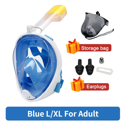 Full Face Snorkeling Mask - Anti-Fog Underwater Diving Goggles for Kids & Adults Swimming Equipment