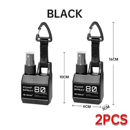 Portable 80ml Spray Bottle - Outdoor Cosmetic Container for Alcohol & Perfume with Backpack Hook - Camping Hiking Gadget