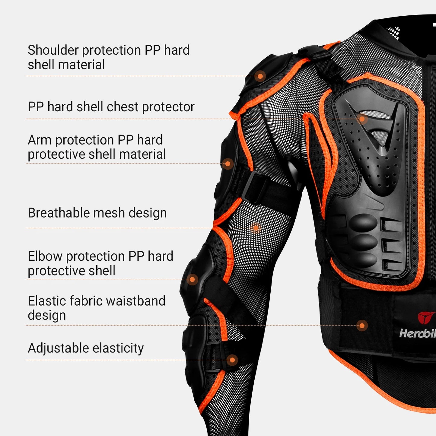 Men's Full Body Armor Motorcycle Jacket - Motocross Enduro Racing Protection Equipment (S-4XL)