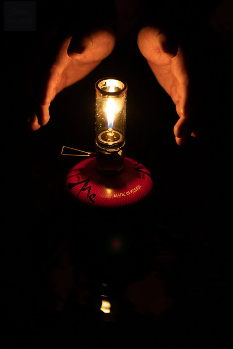 BRS-55 Windproof Gas Candle Lamp - Dreamlike Candlelight Tent Lighting for Outdoor Camping