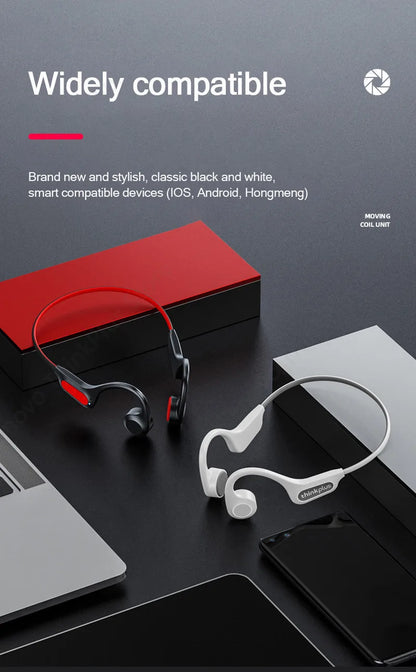 Bone Conduction Wireless Headphones - Bluetooth 5.1 HiFi Sport Earphones with Low Latency