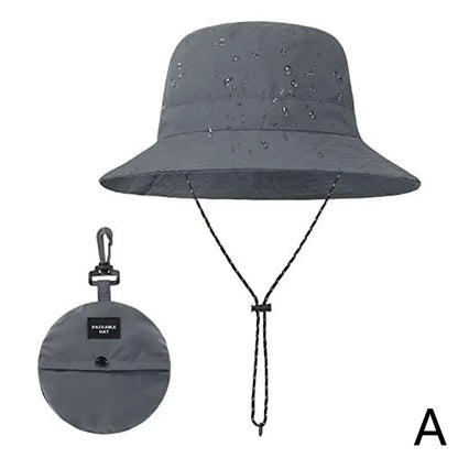 Unisex Waterproof Panama Bucket Hat - Anti-UV Sun Protection for Outdoor Camping, Hiking & Mountaineering