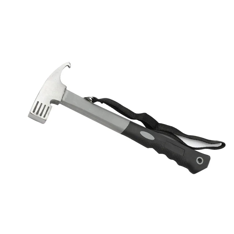 Multi-Function Camping Tent Hammer & Stake Puller - Portable Carbon Steel Mallet for Outdoor Adventures