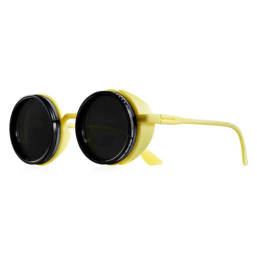 CRIXALIS Handmade Polarized Sunglasses - ND 1-9 Manual Adjustable Dimming, Retro Steampunk Style UV400 Fishing Eyewear