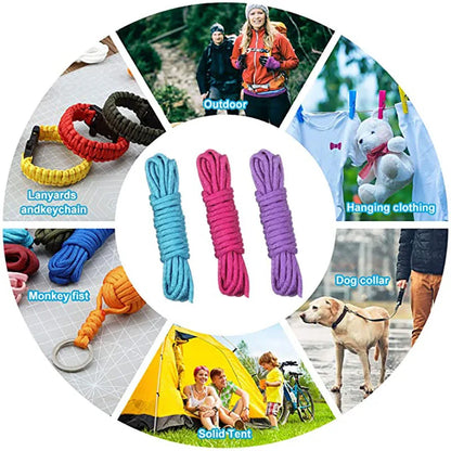 550 Paracord 4mm 7-Strand - Multi-Purpose Survival Rope for Climbing, Camping, Hiking, and Bracelets (Multiple Lengths)