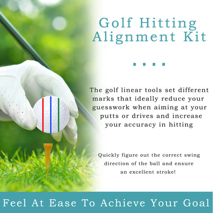8-Pack Golf Ball Marker Kit - Professional Alignment Tool with 4 Marking Stencils & 4 Color Markers