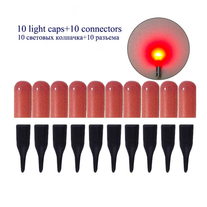 LED Fishing Float Set - 10 Pack Electronic Light-Up Bobbers for Night Fishing (Battery-Free)