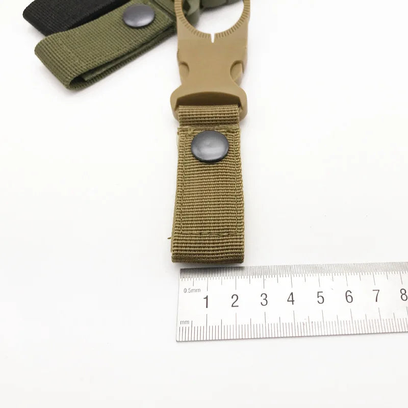 Outdoor Nylon EDC Carabiner Water Bottle Holder - Webbing Buckle Hook Clip for Backpack Belt Camping & Climbing