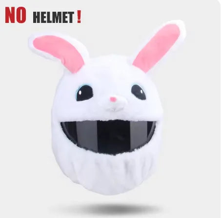 Cartoon Plush Animal Motorcycle Helmet Cover - Fabric Protection Accessory