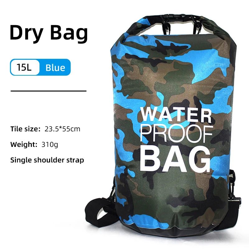 Waterproof Dry Bag Backpack - 30L/15L with Wet Separation Pocket for Kayaking, Boating, Swimming & Outdoor Sports