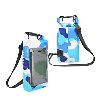 Waterproof PVC Outdoor Dry Bag - 5L & 2L Capacity - Multi-Sport Floating Bag for Swimming, Diving, Kayaking, Rafting & Beach Activities - Crossbody Shoulder Travel Bag for Surfing