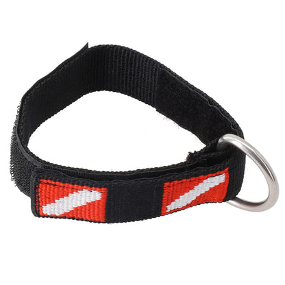 Adjustable Scuba Diving Wrist Lanyard - Metal D-Ring Webbing Strap for Freediving & Swimming Equipment