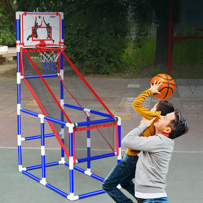 Adjustable Kids Basketball Hoop Set - Indoor/Outdoor Training System with 4 Balls (88cm-140cm Height Range)