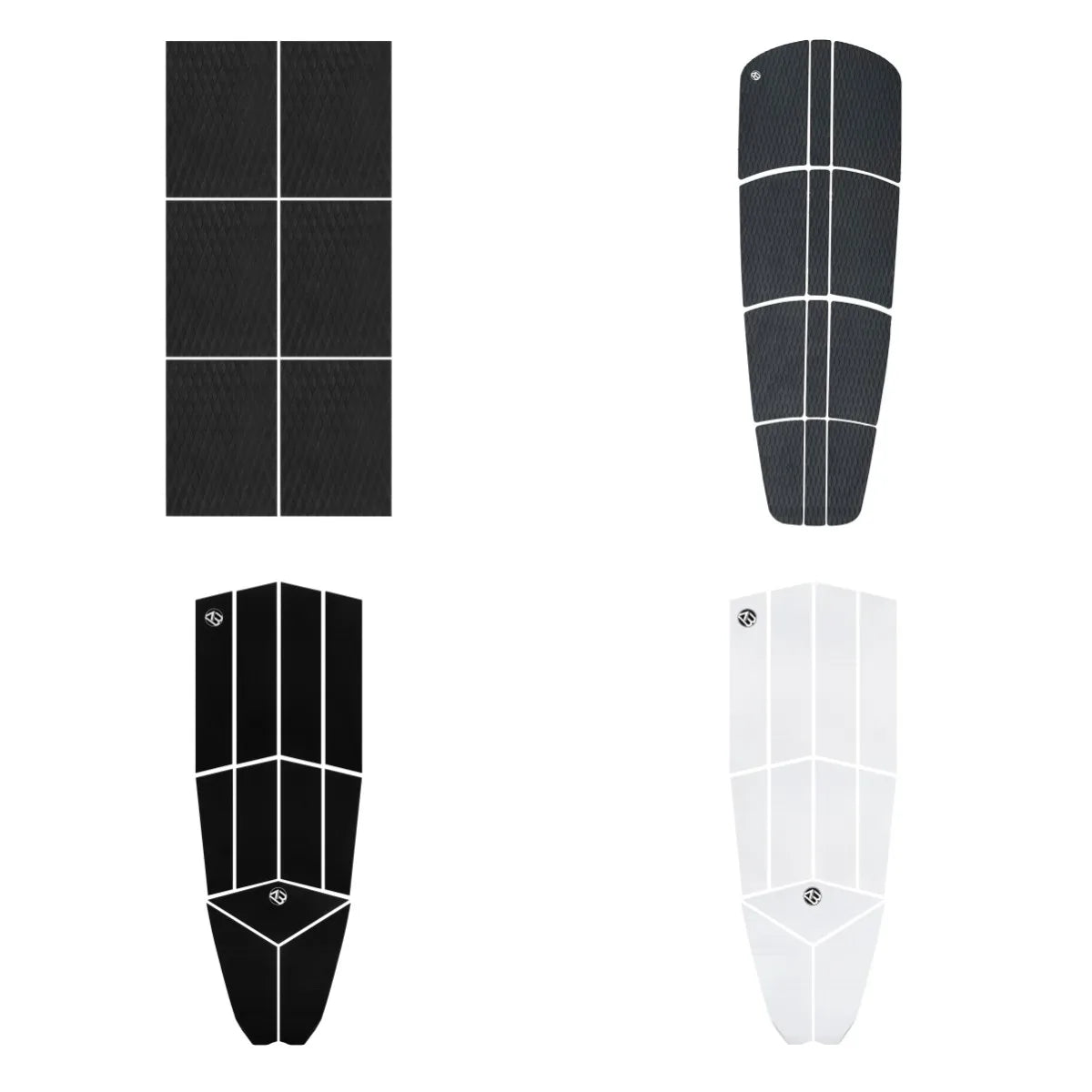 EVA Surfboard Traction Pad - 3-Piece Deck Grip with Tail Kick