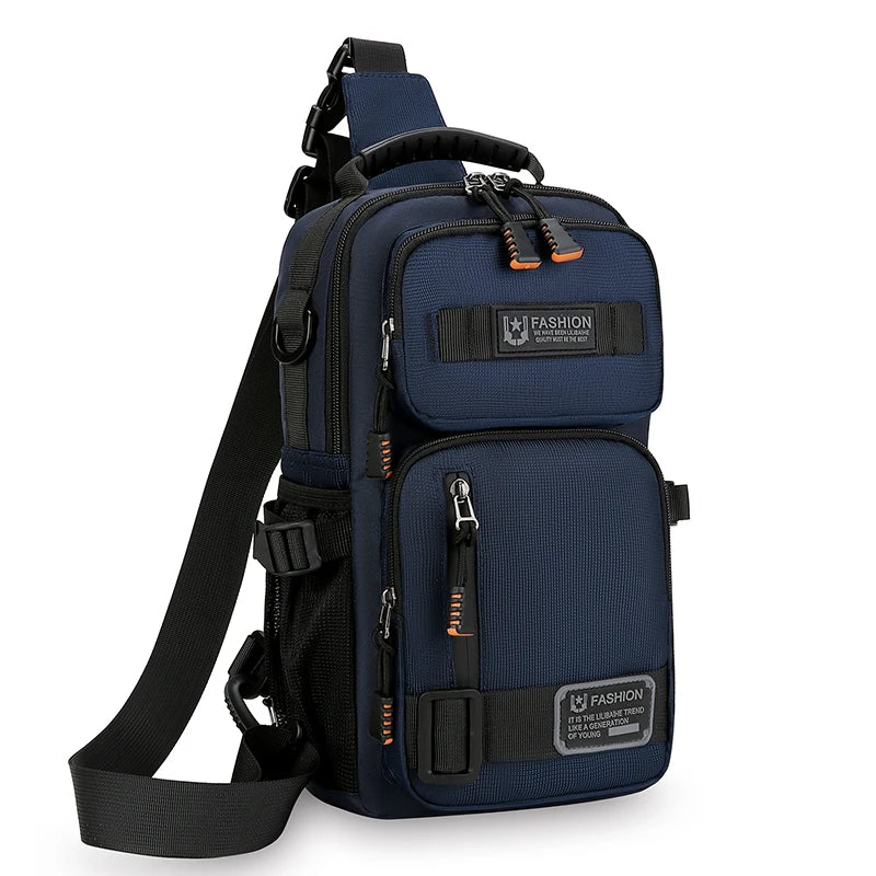 Men's Oxford Chest Pack - Unisex Crossbody Waist Bag with Zipper Pockets