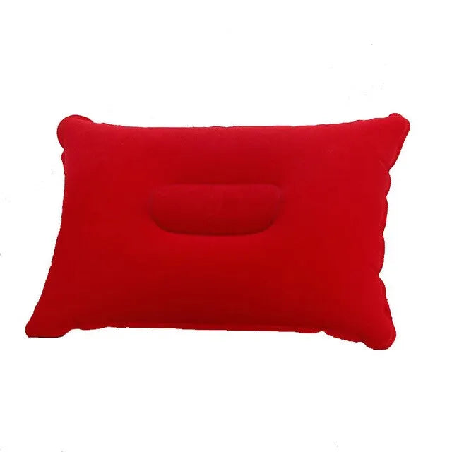 Portable Fold Inflatable Air Pillow - Outdoor Travel Sleeping Camping PVC Neck Stretcher Backrest Plane Comfortable Pillow