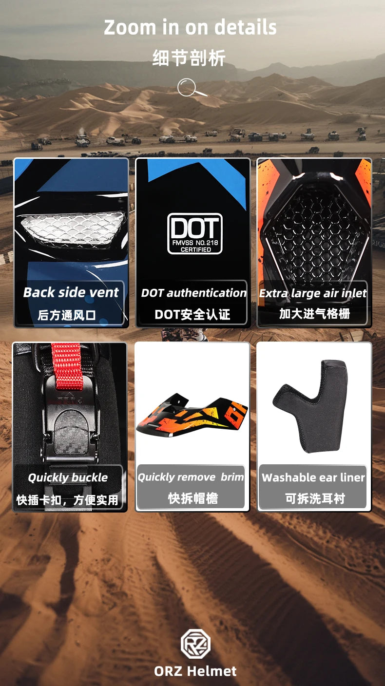 Full-Face Off-Road Motorcycle Helmet - Model 903 - Electric Vehicle Mountain Downhill - All-Season