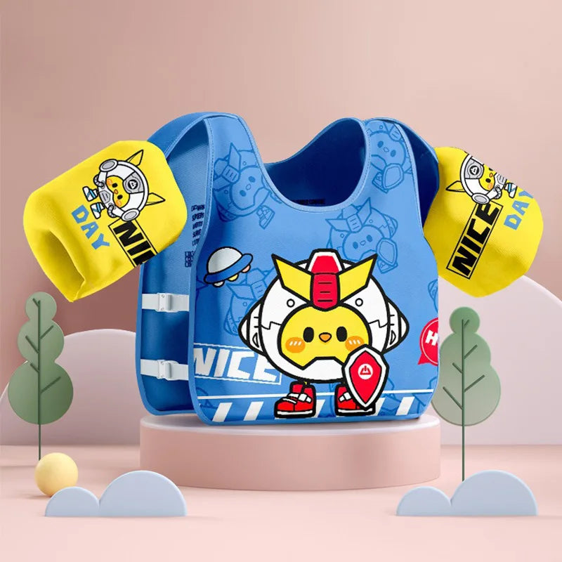 Kids Swimming Safety Vest - Inflatable Pool Float Ring with Arm Support for Children Water Play Equipment