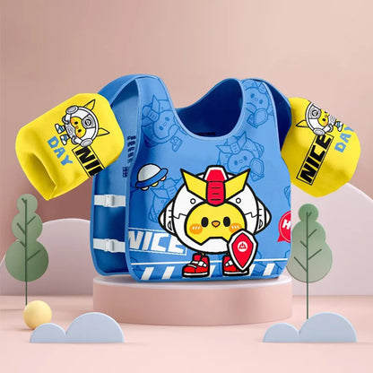 Kids Swimming Safety Vest - Inflatable Pool Float Ring with Arm Support for Children Water Play Equipment