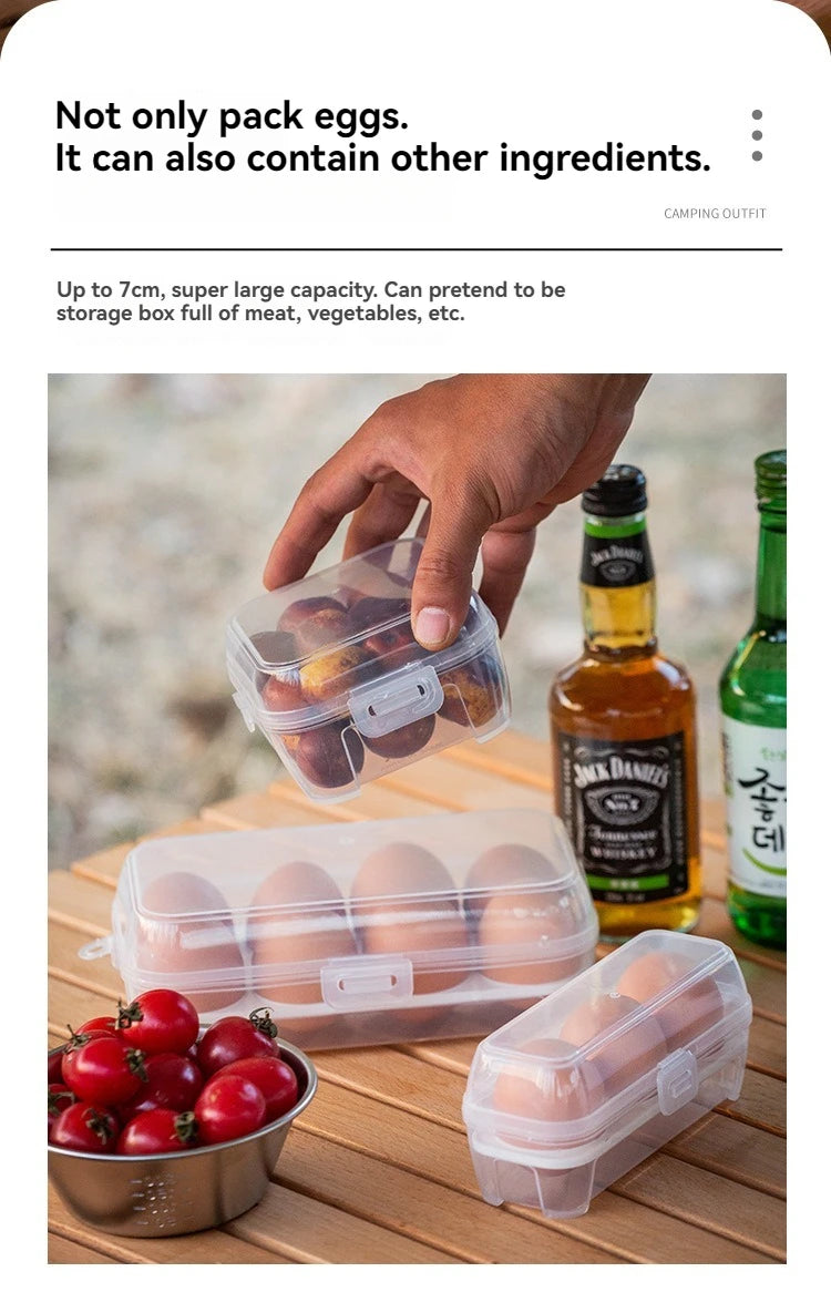 Portable Camping Egg Storage Container - Shockproof Outdoor Egg Carrier Box with Shatterproof Protection for Travel and Home