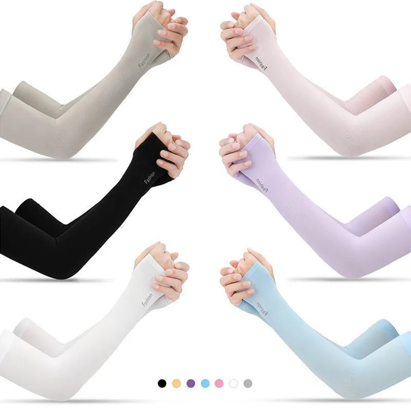 UV Protection Compression Arm Sleeves - Ice Silk Cooling Sleeves for Football, Golf, Cycling, and Outdoor Sports