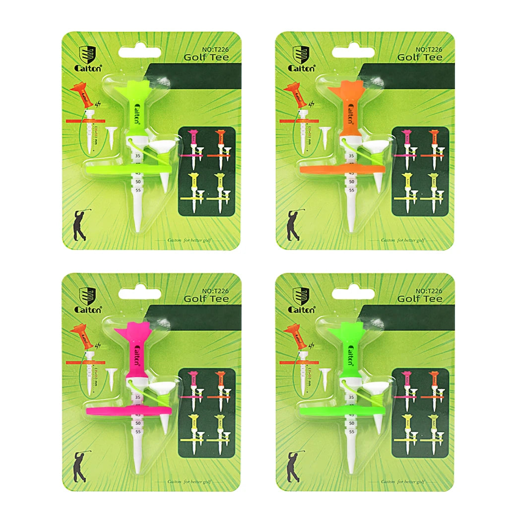 Magnetic Golf Tee Set - Adjustable Height Mother-Child Design | 1-4 Pieces Available | Multifunctional Guide Tees in 4 Color Options
