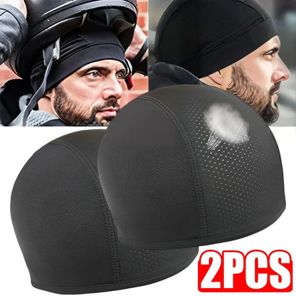 Quick-Dry Breathable Motorcycle Helmet Inner Cap - Racing Beanie Hat for Motocross (1-2 Pack)
