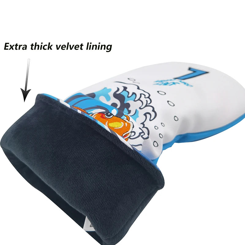 Koi Pattern Golf Club Head Covers – PU Leather, Waterproof, Driver / Fairway / Hybrid / Putter