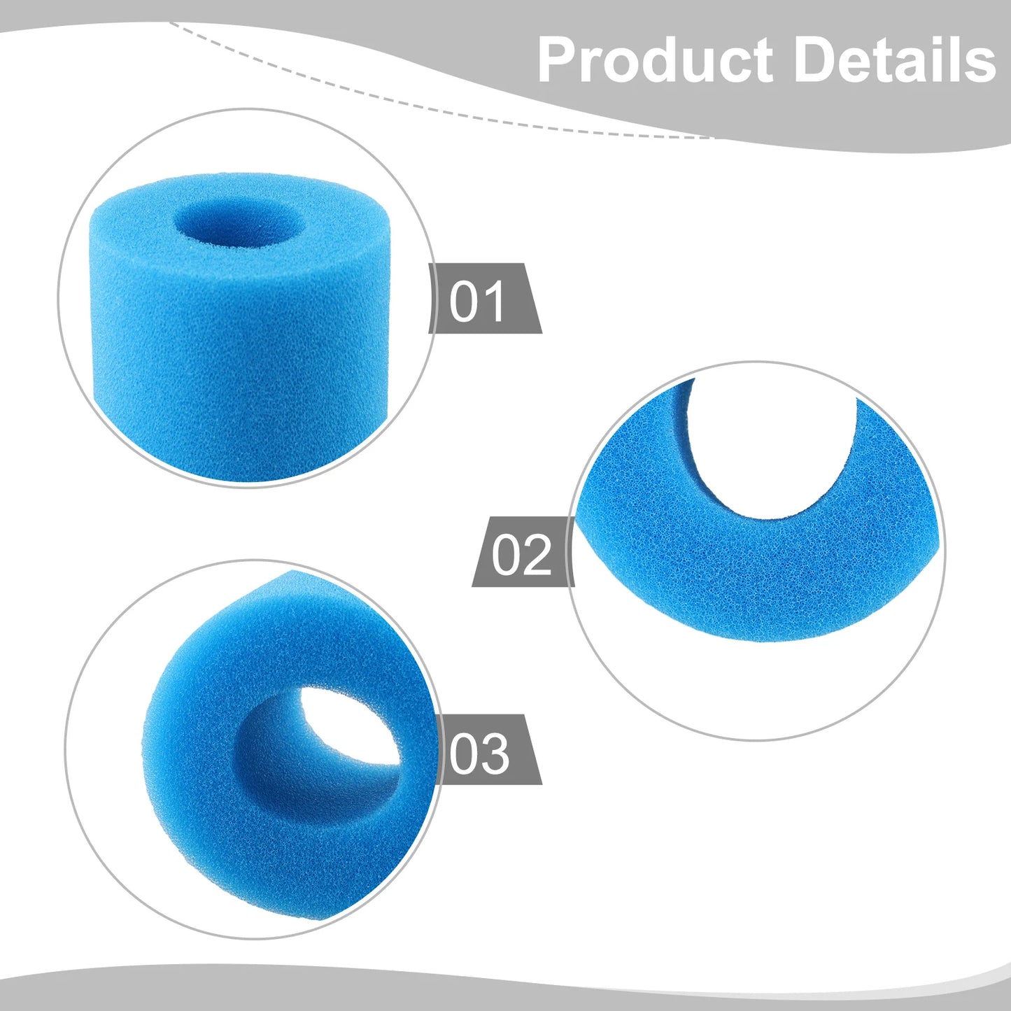 Universal Bio Foam Pool Filter Sponge - Reusable & Easy Clean - Compatible with Type I/II/VI/D Systems - Long-Lasting Swimming Pool Filtration (1 Piece)