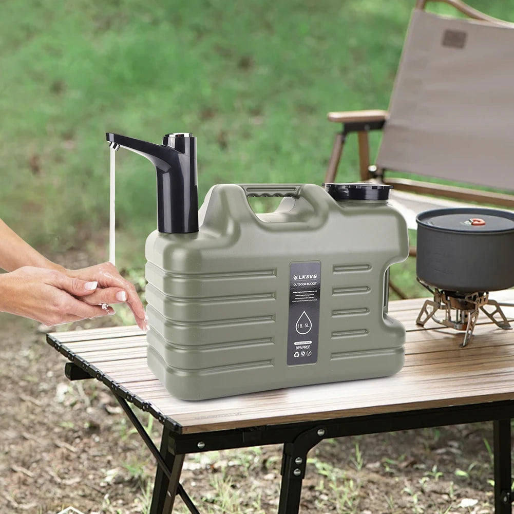 Portable Water Container with Electric Pump - 11L/12L Camping Water Dispenser for Outdoor Use