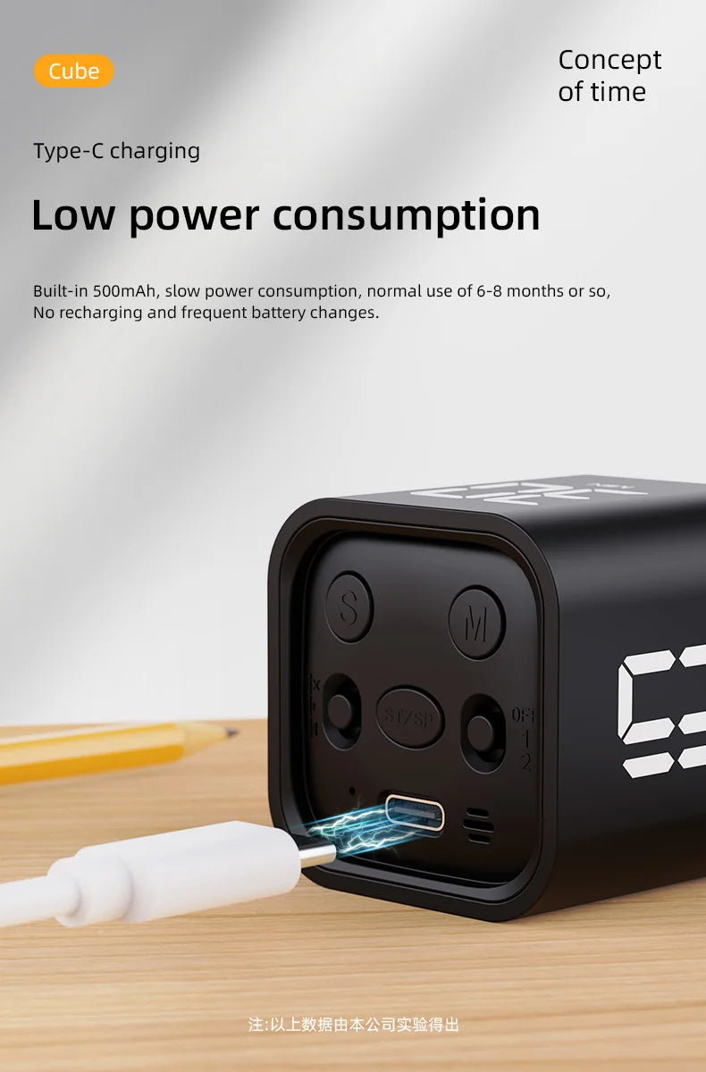 Digital Flip Timer with Vibration and Sound Alerts - 5-60 Minute Countdown
