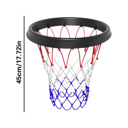 Portable Basketball Net - 45cm/17.72" TPU Professional Hoop Frame - Universal Rimless Basket Accessory