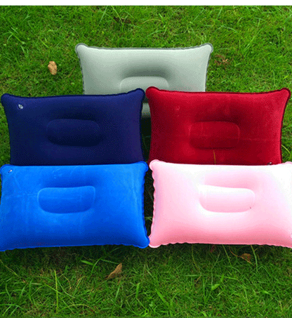 Portable Fold Inflatable Air Pillow - Outdoor Travel Sleeping Camping PVC Neck Stretcher Backrest Plane Comfortable Pillow