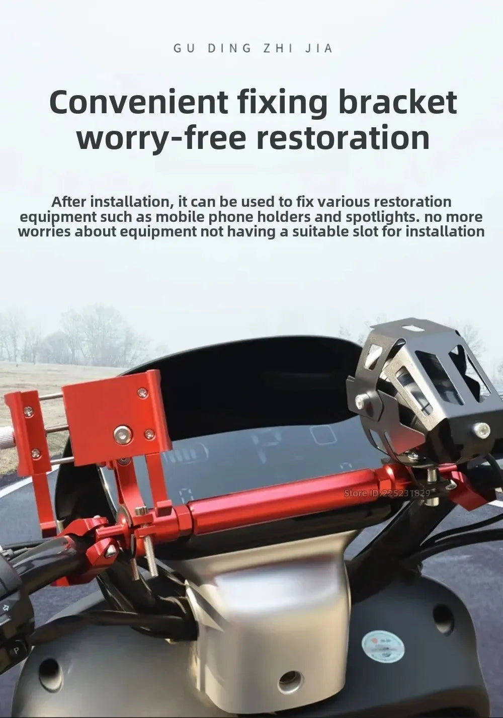 22mm Motorcycle Handlebar Crossbar - Adjustable Reinforcement Balance Bracket with Handle Grips | Steering Stabilizer Expansion Rod Replacement