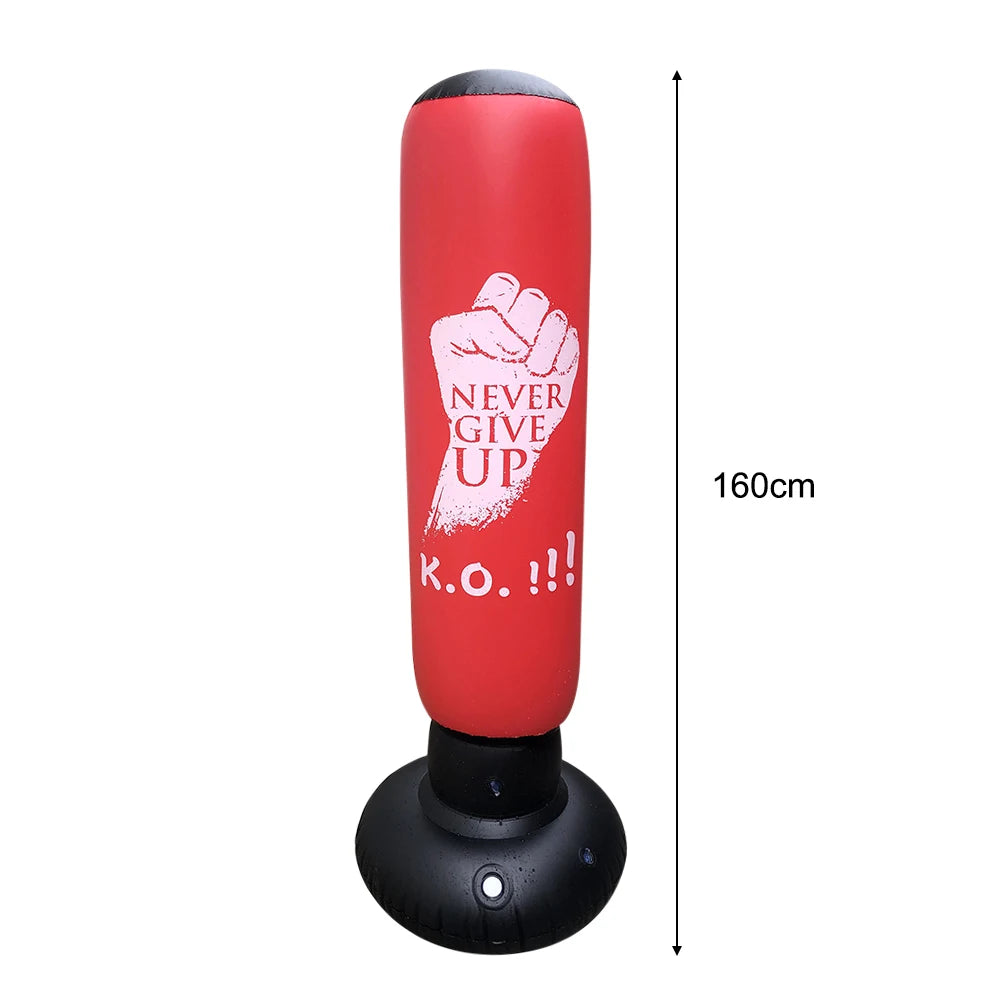 Inflatable PVC Punching Bag - Kids & Adult Fitness Training Boxing Column with Pressure Base