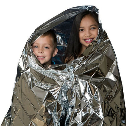 Mylar Emergency Thermal Blanket - Space Foil Heat Retention for Outdoor Survival, First Aid, Camping & Mountaineering