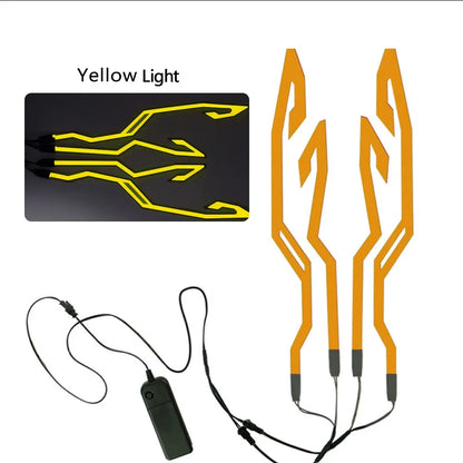 Waterproof LED Motorcycle Helmet Strip - 4-in-1 EL Warning Light Sticker for Night Riding