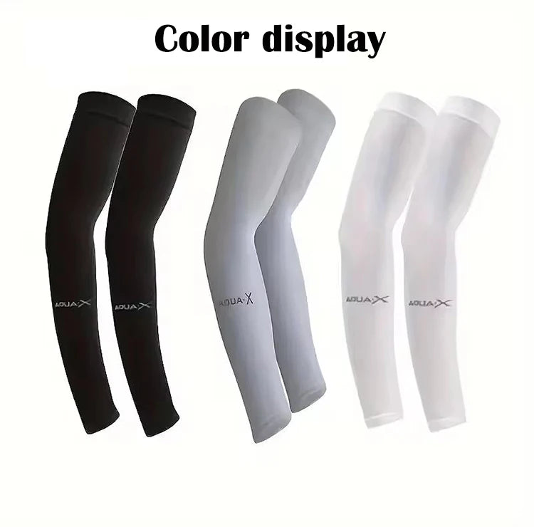 UV Protection Ice Silk Arm Sleeves - Men's Cooling Sports Arm Covers for Cycling, Running & Outdoor Fitness