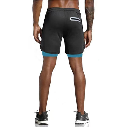 Men's 2-in-1 Compression Athletic Shorts - Double Layer Summer Fitness Training Shorts for Gym & Sports