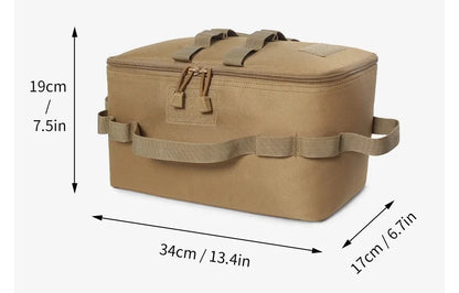 Large Capacity Camping Gas Canister Storage Bag - Multi-Purpose Outdoor Cookware & Ground Nail Tool Organizer Kit