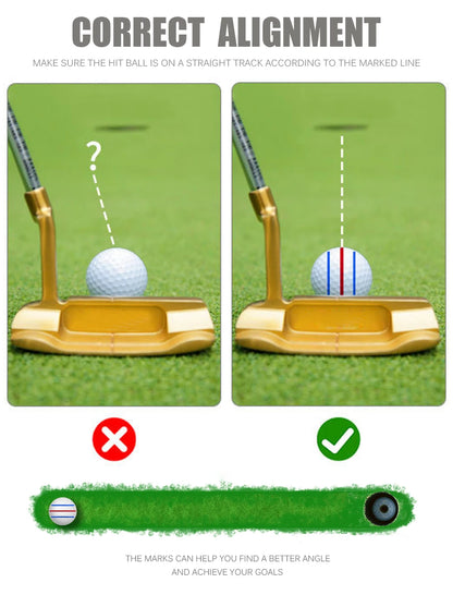 360° Rotating Golf Ball Liner Marker Template with Pen - Putting Positioning Tool to Improve Putt Accuracy