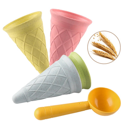 Beach Ice Cream Play Set - Eco-Friendly Wheat Straw Sand Toy Kit