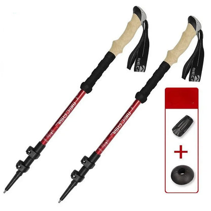 Premium Ultralight Telescopic Trekking Poles - 2PCS Adjustable Walking Sticks with Quick Lock System for Hiking