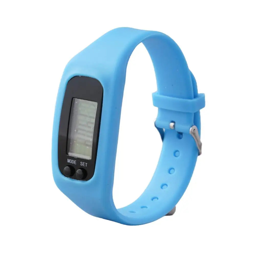 Digital LED Pedometer Watch - Silicone Sport Bracelet with Step Counter and Calorie Tracker